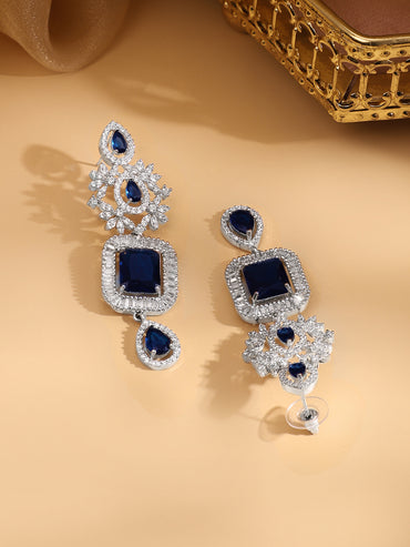 Blue Drop American Diamond Zirconia Necklace Set