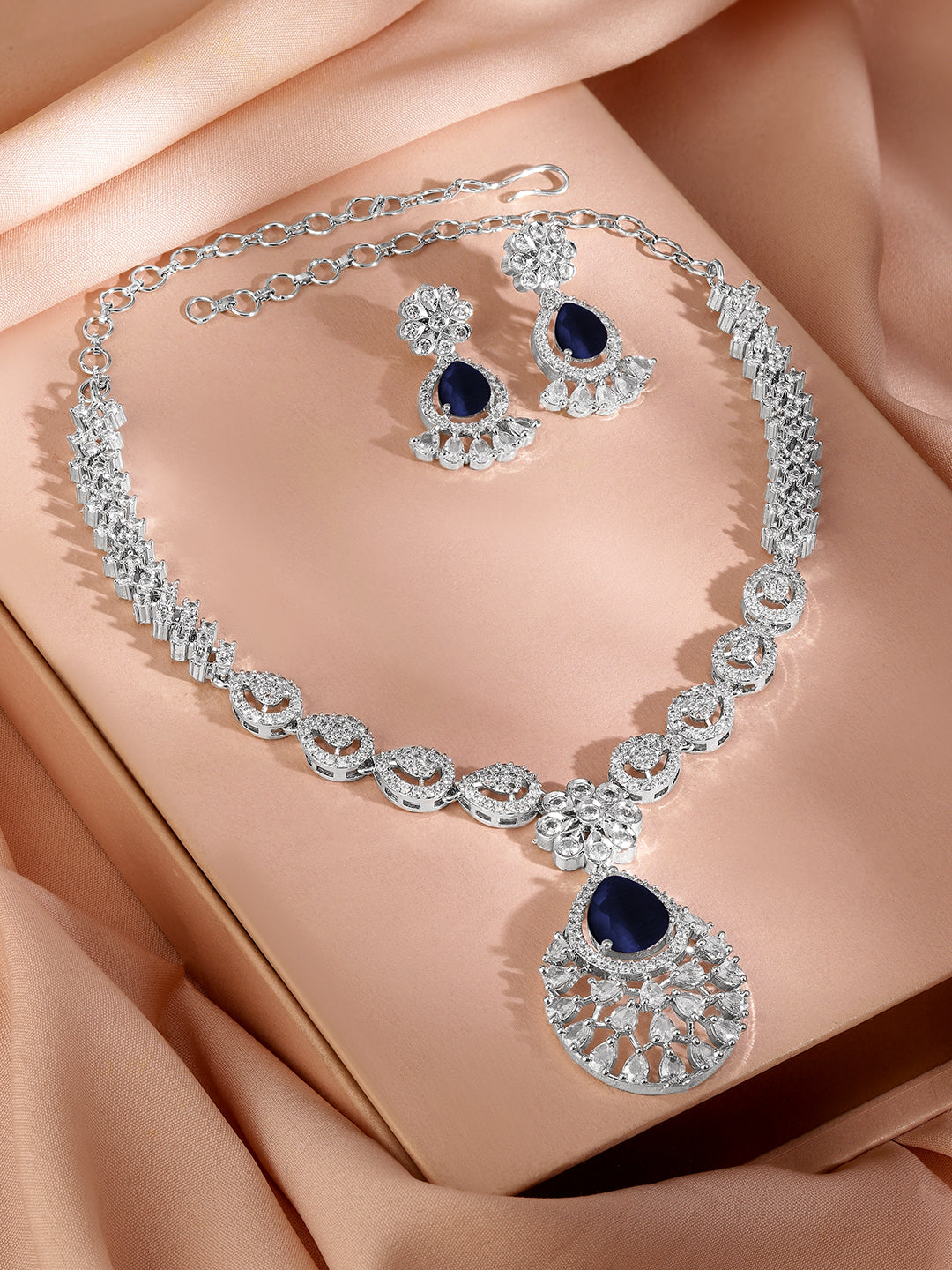 Divine Blue Long Necklace Set
