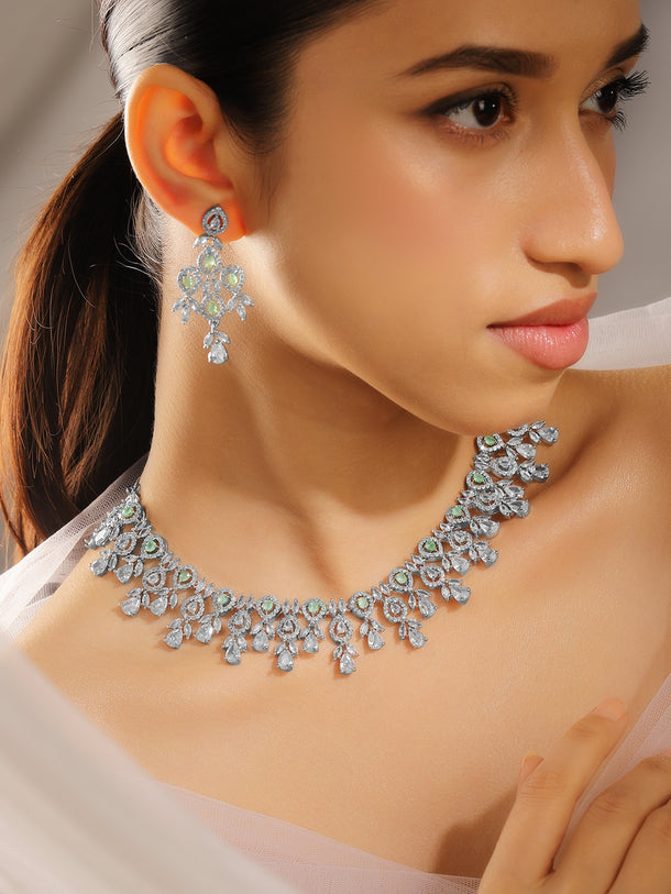 Necklace Set In American Diamond Zirconia