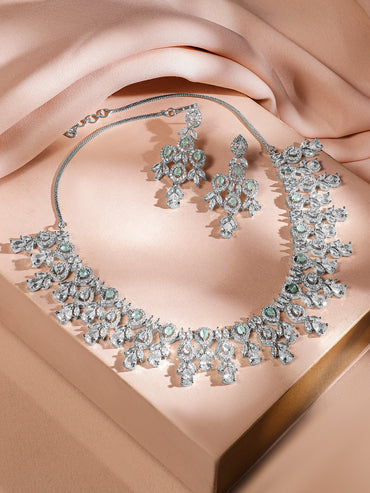 Necklace Set In American Diamond Zirconia