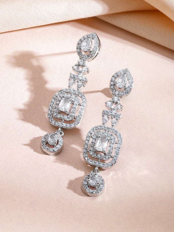 White American Diamond Zirconia Studded Necklace Set