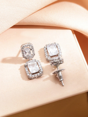 American Diamond Zircon White necklace Set