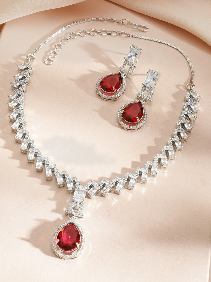 Statement Spark Red Necklace Set