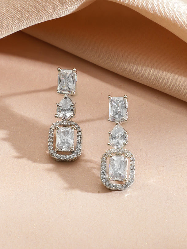 White American Diamond Zirconia Necklace Set