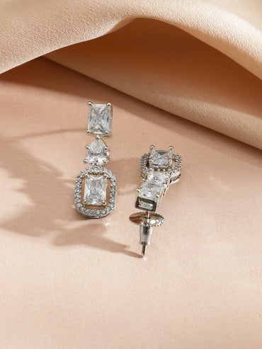 White American Diamond Zirconia Necklace Set