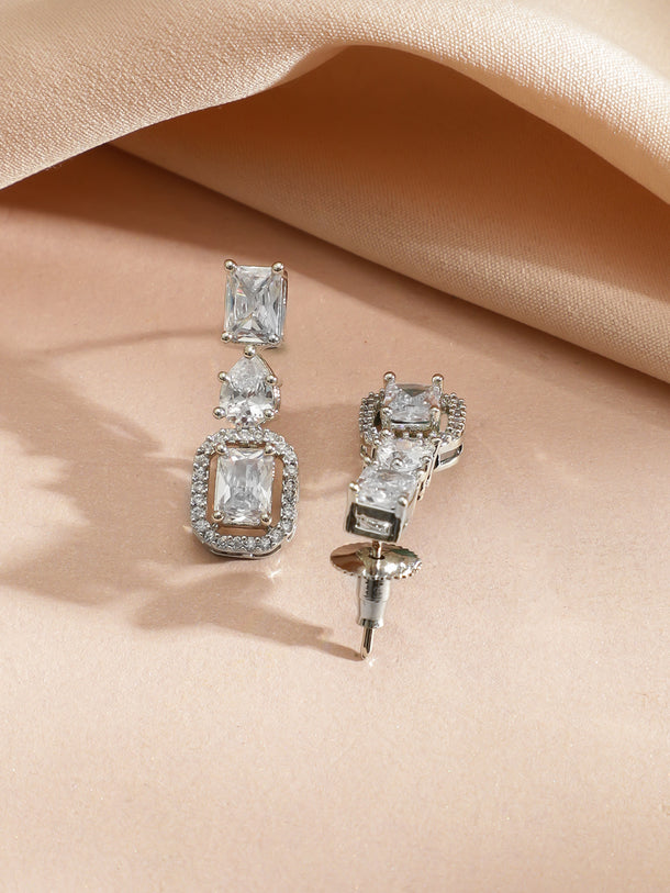 White American Diamond Zirconia Necklace Set