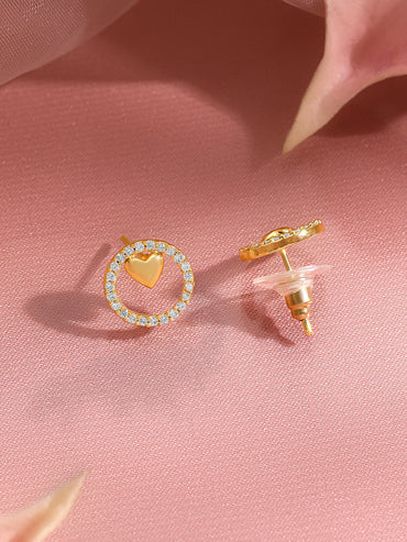 American Diamond Zirconia Heart Charm Pendant Set