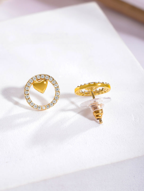 American Diamond Zirconia Heart Charm Pendant Set