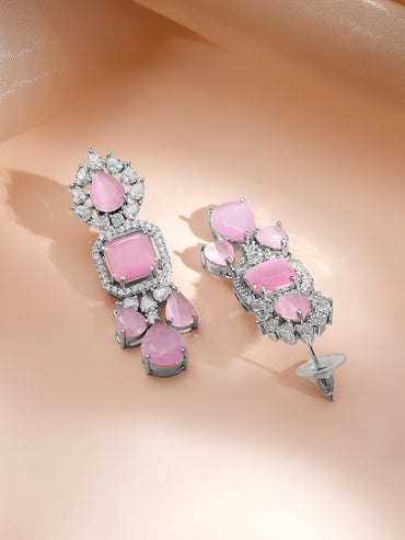 Blush Bloom Crystal Pink Necklace Set