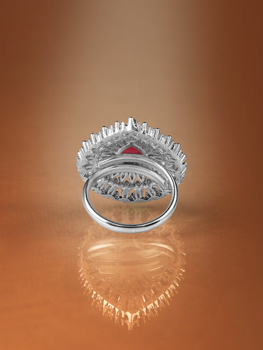 Green Studded American Diamond Zirconia Ring