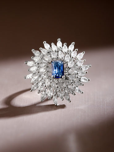 Blue America Diamond Zirconia Ring