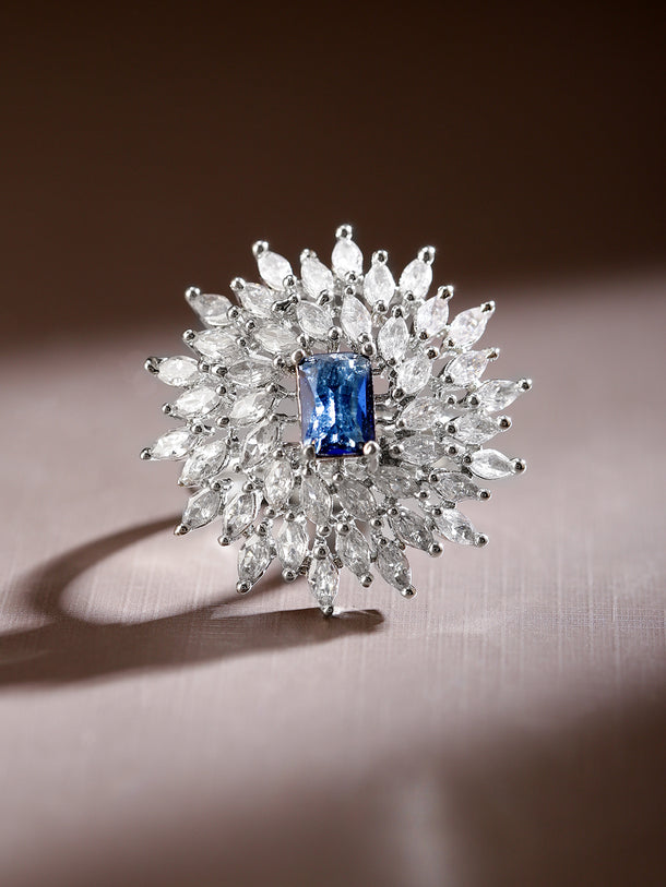 Blue America Diamond Zirconia Ring