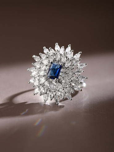 Blue America Diamond Zirconia Ring