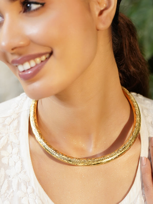 Gold Toned Choker Necklace