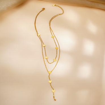 Demi Fine 18K Gold Plated Multi Heart Charm Layered Necklace | Anti Tarnish