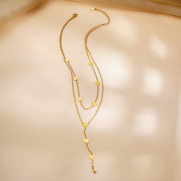 Demi Fine 18K Gold Plated Multi Heart Charm Layered Necklace | Anti Tarnish