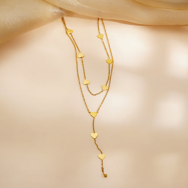 Demi Fine 18K Gold Plated Multi Heart Charm Layered Necklace | Anti Tarnish
