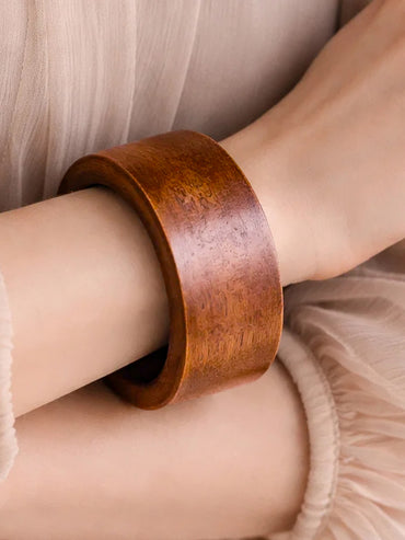 Classic Brown Wooden Bangle Bracelet