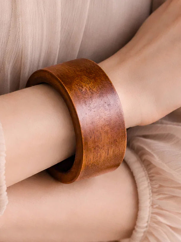 Classic Brown Wooden Bangle Bracelet