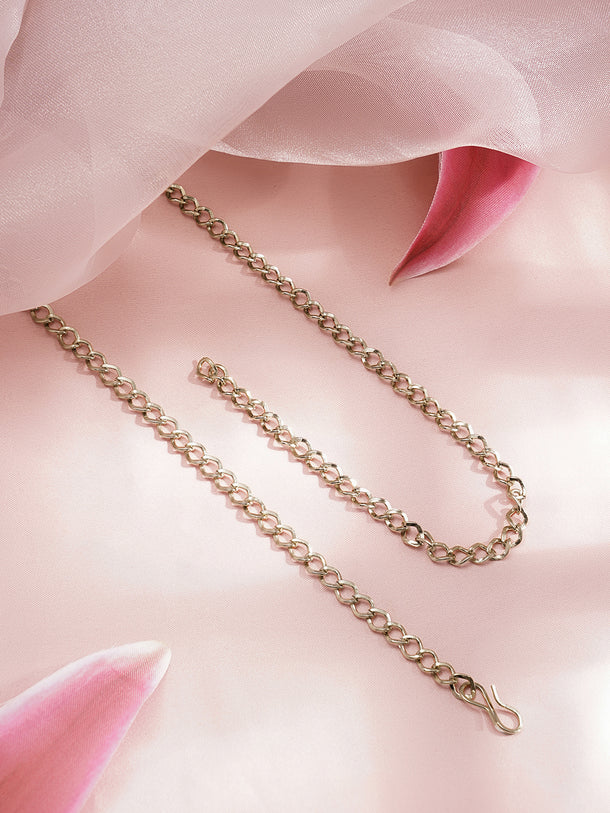 Mirror & Pearl Embellished Gold Toned Kamarbandh