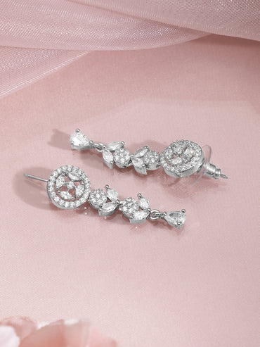 American Diamond Zirconia Floral Design Necklace Set