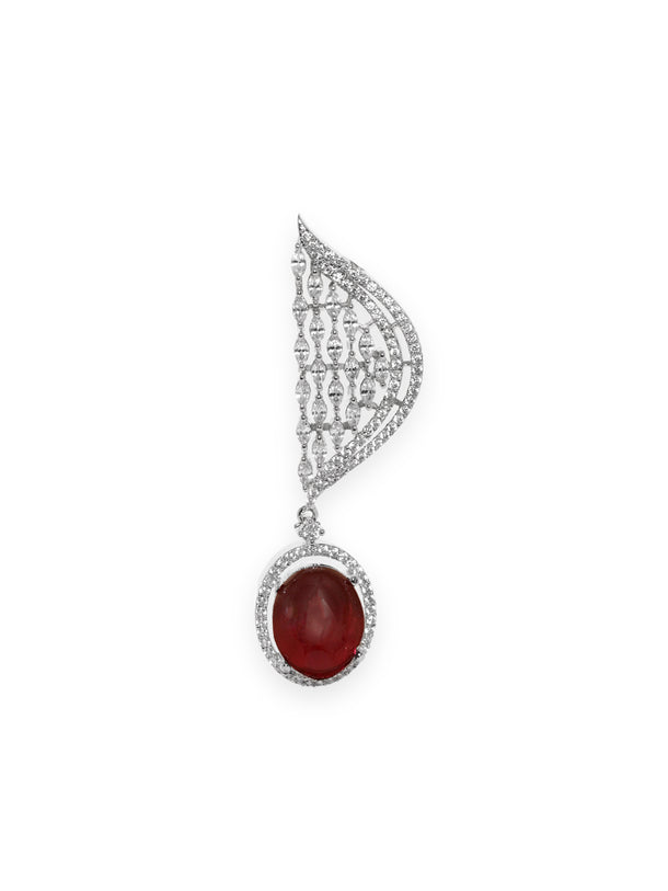 Sleek Scarlet Tone American Diamond Zirconia Danglers