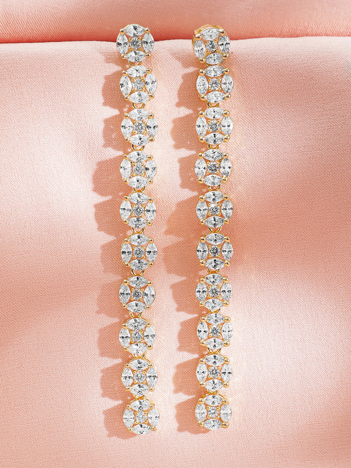 Silver Tinkle American Diamond Zirconia Danglers