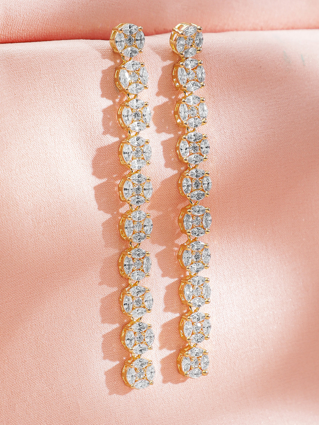 Silver Tinkle American Diamond Zirconia Danglers