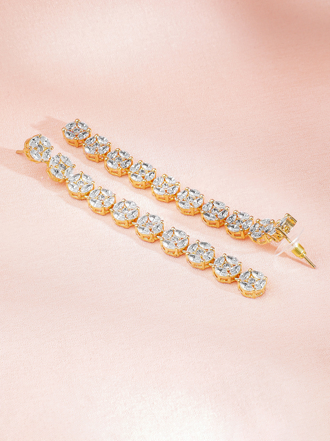 Silver Tinkle American Diamond Zirconia Danglers