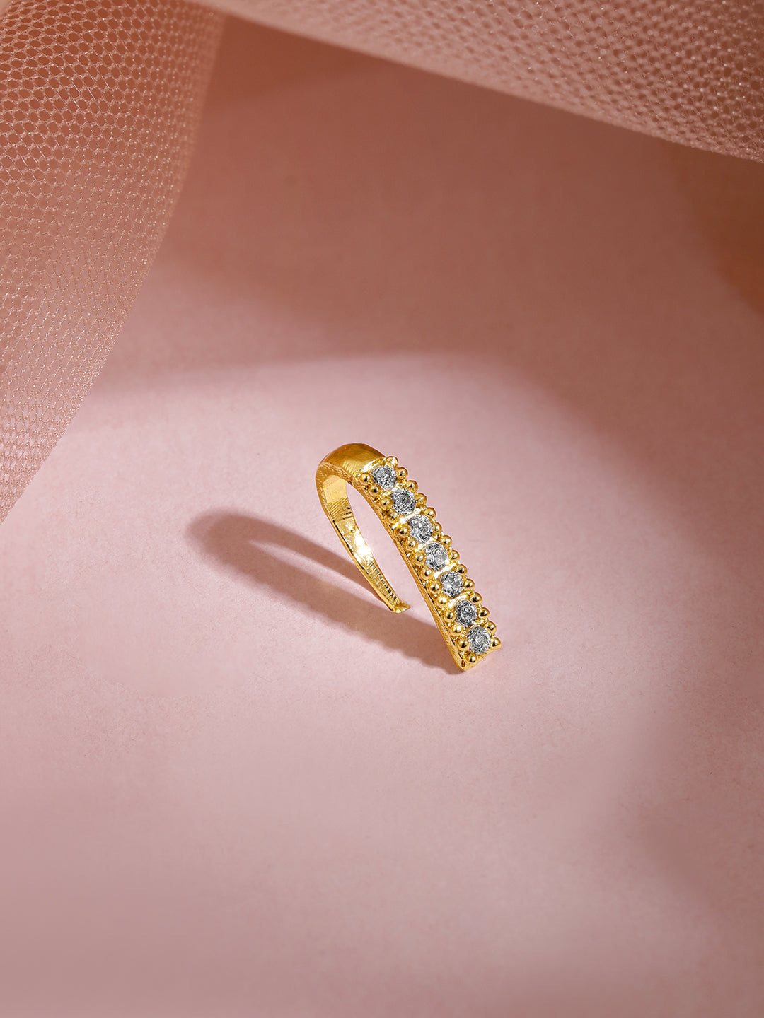 Rubans Gold Plated Handcrafted Zircon Stone Nose Clip