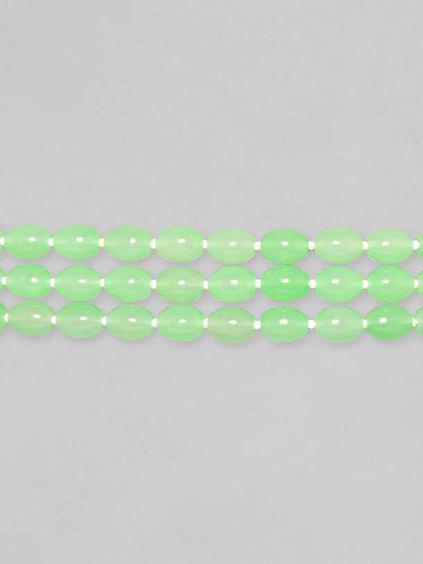 Rubans Kundan Green Beads Choker.