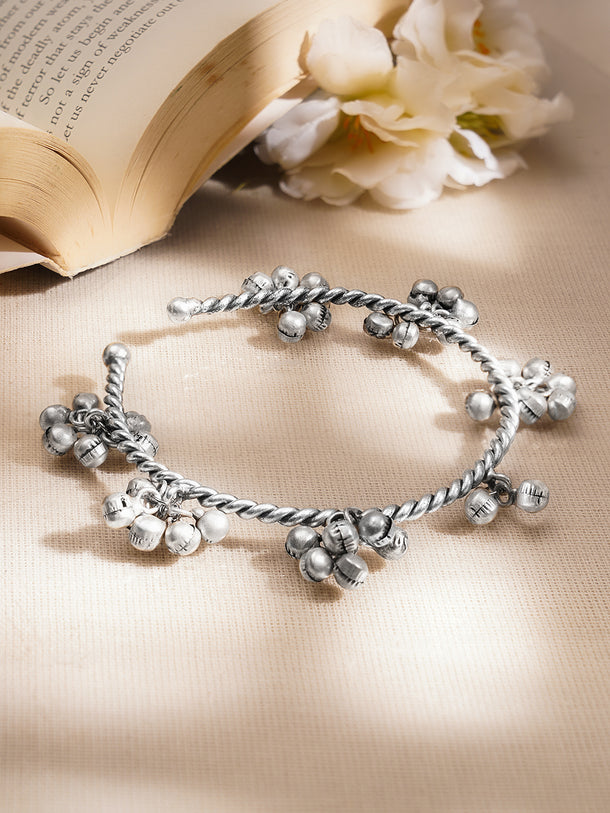 Antique Oxidised Twisted Kada Bracelet