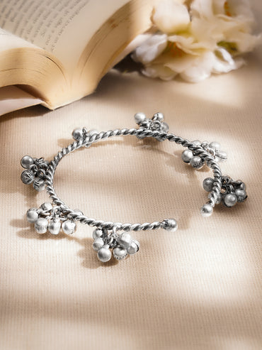 Antique Oxidised Twisted Kada Bracelet