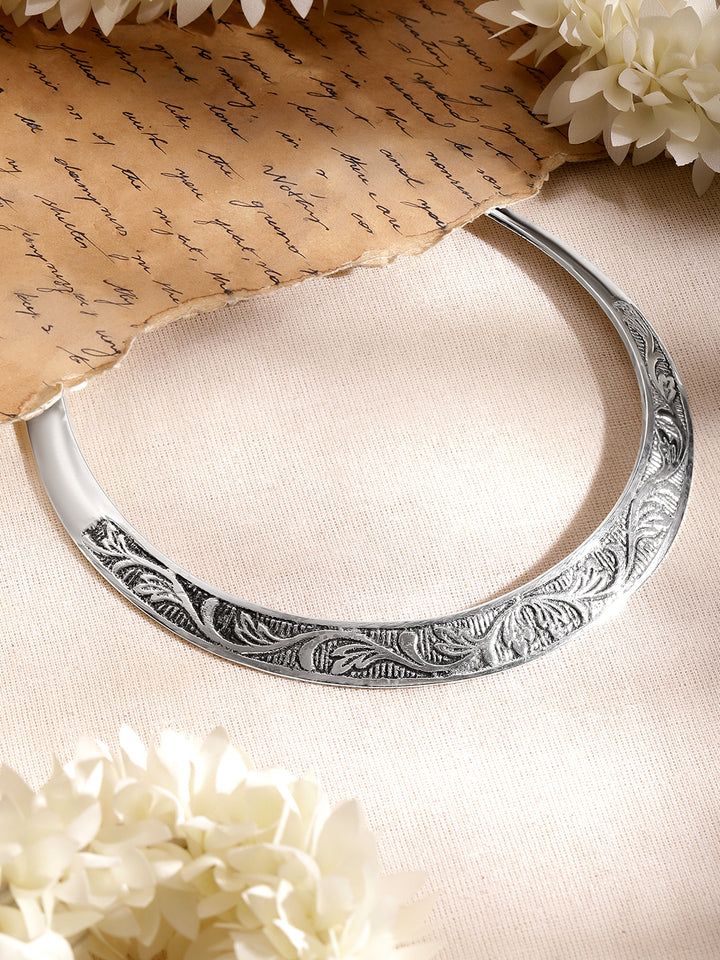 Rubans Brass Rhodium-Plated Necklace