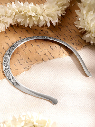 Rubans Brass Rhodium-Plated Necklace