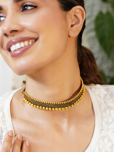 Gold Beaded Choker