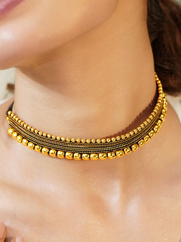 Gold Beaded Choker