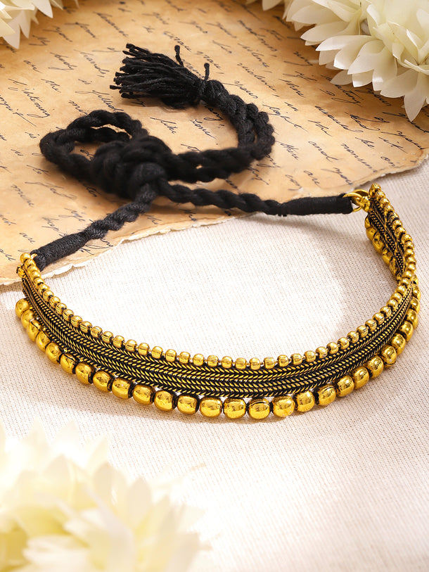Gold Beaded Choker