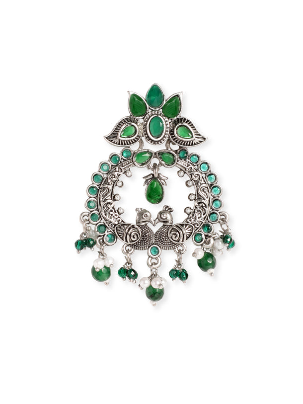 Temple Charm Lotus Green Earrings