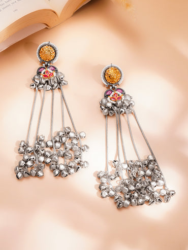 Regal Oxidised Shoulder Duster Earrings