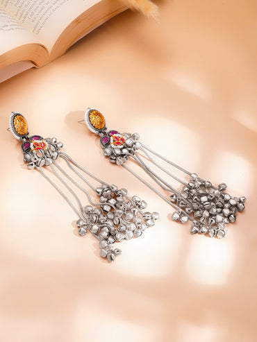 Regal Oxidised Shoulder Duster Earrings