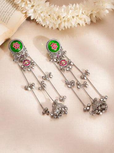 Oxidised Kashmiri Jhumka Dangler Earrings
