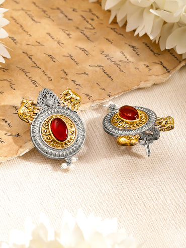 Festive Antique Ruby Drop Earrings