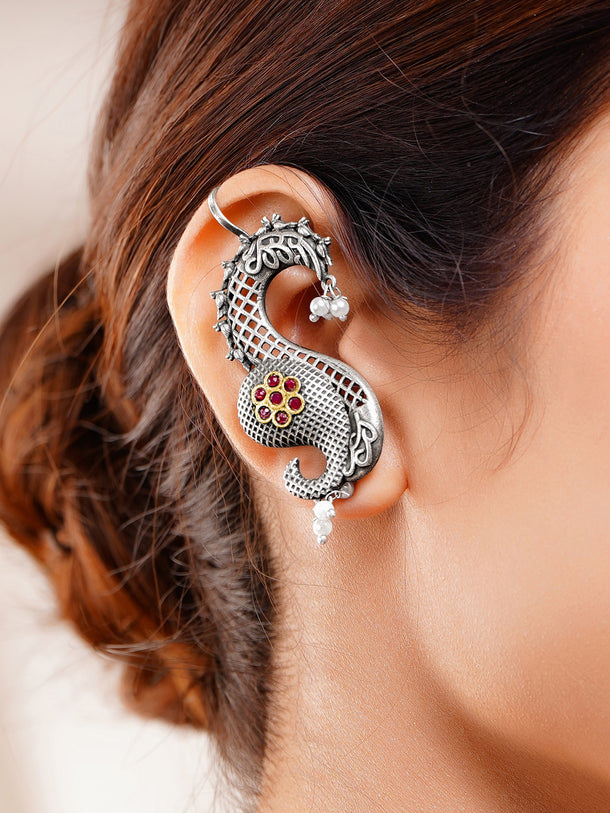 Antique Oxidised Statement Earcuff Earrings