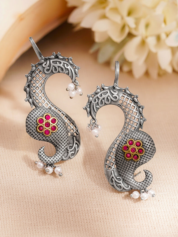 Antique Oxidised Statement Earcuff Earrings