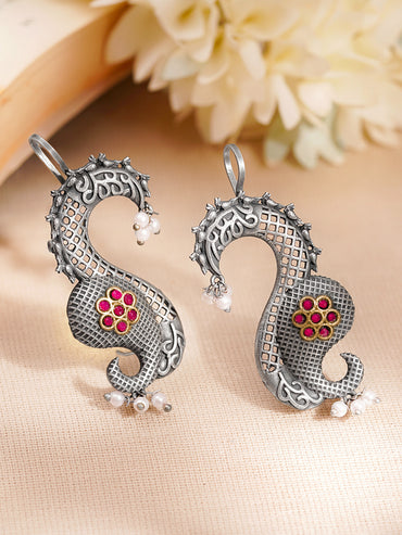 Antique Oxidised Statement Earcuff Earrings