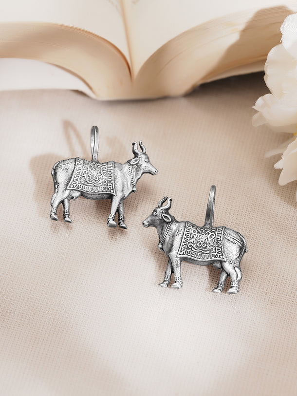 Bold Oxidised Cow Statement Ear Cuffs