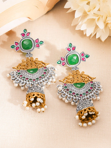 Majestic Glow Statement Jhumka Earrings