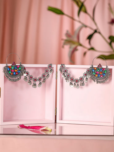 Vivid Bloom Pearl Chandbali with Kaan Chain