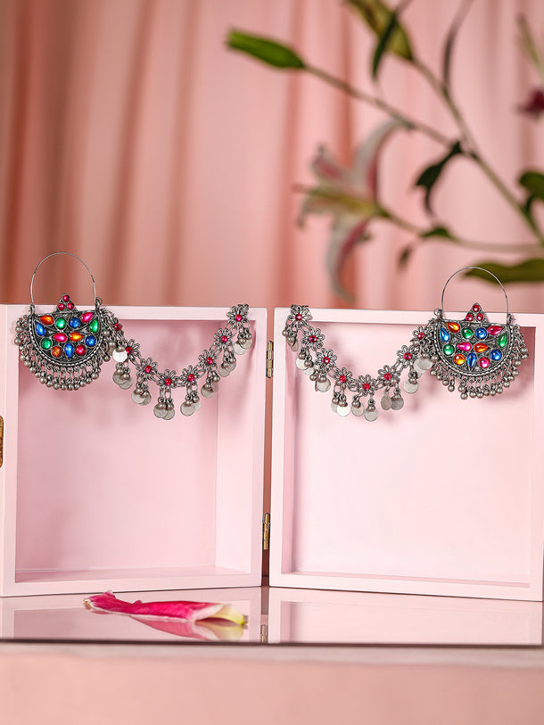 Vivid Bloom Pearl Chandbali with Kaan Chain